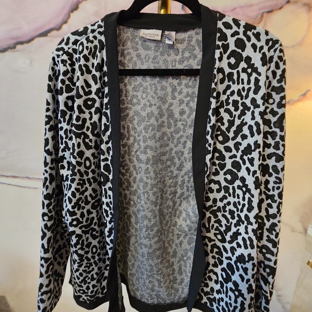 Easywear By Chico's Animal Print Cardigan